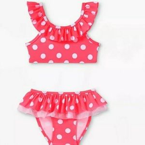 Pink polka dot bathing suit 2 piece 3T